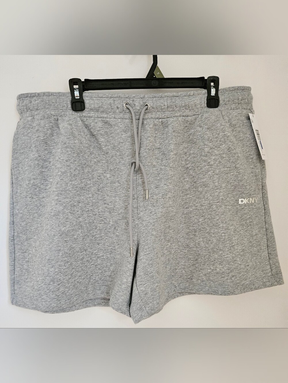 DKNY Women's Size XL Drawstring French Terry Lounge Shorts Heather Gray NWT
